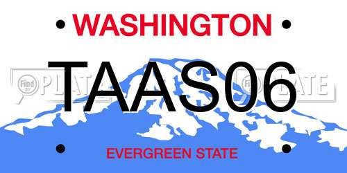 TAAS06 Washington License Plate