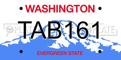 TAB161 Washington License Plate