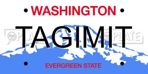 TAGIMIT Washington License Plate