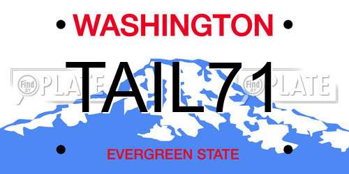 TAIL71 Washington License Plate