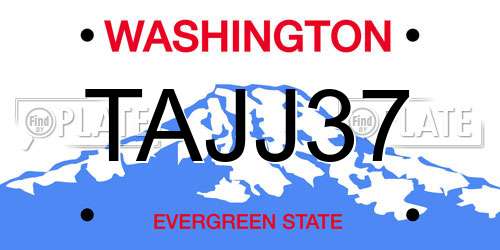 TAJJ37 Washington License Plate
