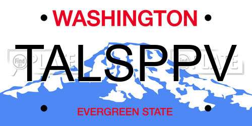 TALSPPV Washington License Plate