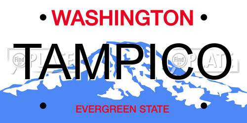 TAMPICO Washington License Plate
