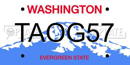 TAOG57 Washington License Plate