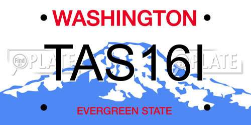 TAS16I Washington License Plate