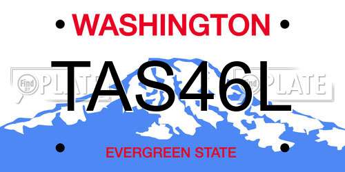 TAS46L Washington License Plate
