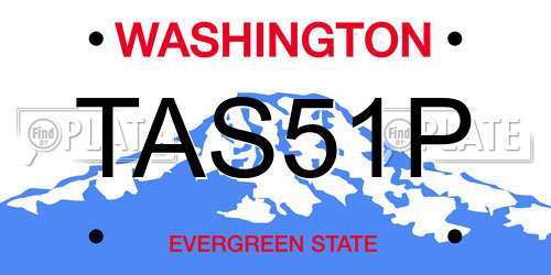 TAS51P Washington License Plate