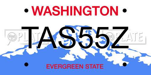 TAS55Z Washington License Plate