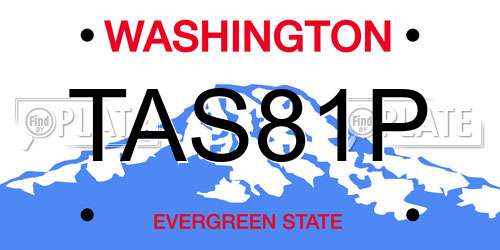TAS81P Washington License Plate