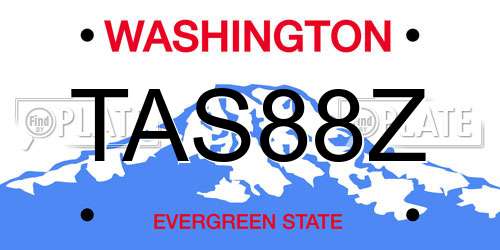 TAS88Z Washington License Plate