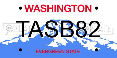 TASB82 Washington License Plate