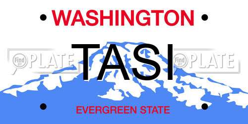 TASI Washington License Plate