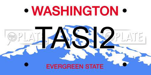 TASI2 Washington License Plate