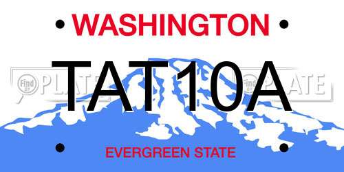 TAT10A Washington License Plate