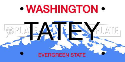 TATEY Washington License Plate