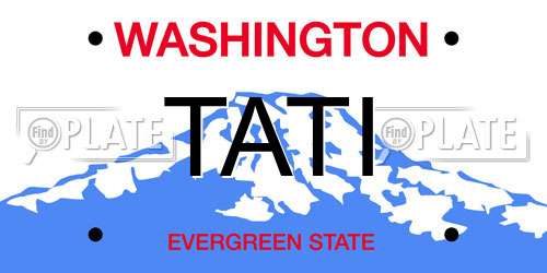 TATI Washington License Plate