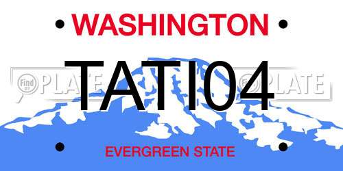 TATI04 Washington License Plate