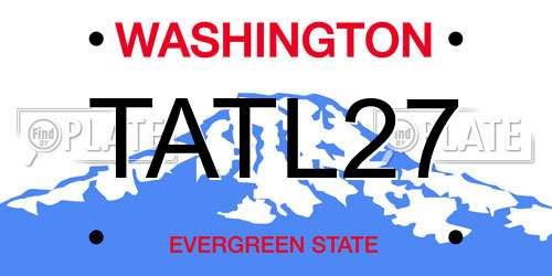 TATL27 Washington License Plate