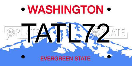 TATL72 Washington License Plate