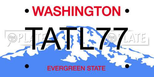 TATL77 Washington License Plate