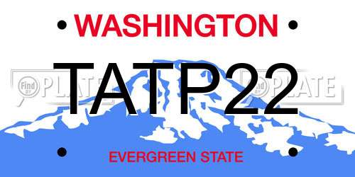 TATP22 Washington License Plate