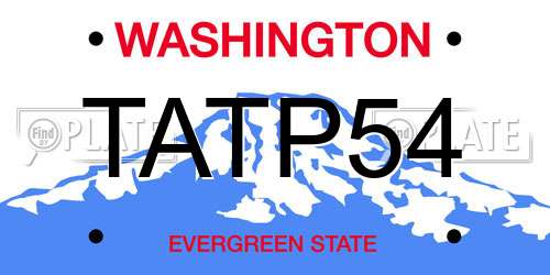 TATP54 Washington License Plate