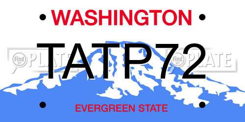 TATP72 Washington License Plate
