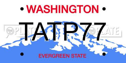 TATP77 Washington License Plate