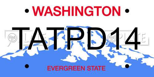 TATPD14 Washington License Plate