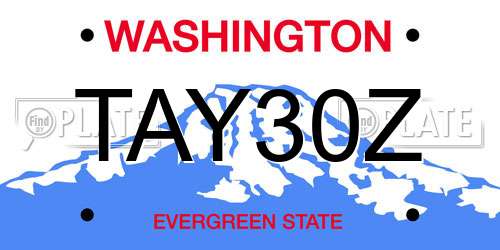 TAY30Z Washington License Plate