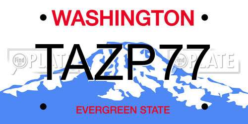 TAZP77 Washington License Plate
