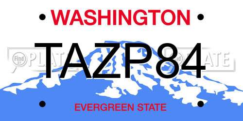TAZP84 Washington License Plate