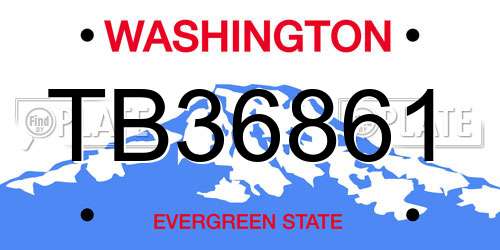 TB36861 Washington License Plate