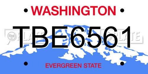 TBE6561 Washington License Plate