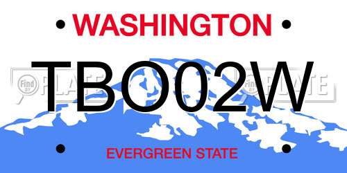 TBO02W Washington License Plate