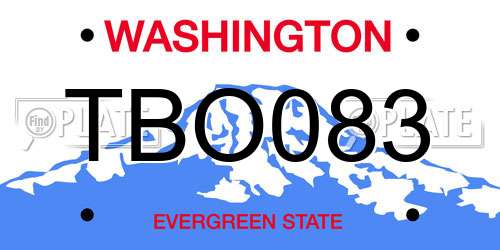 TBO083 Washington License Plate