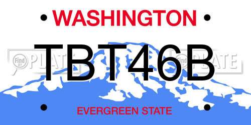 TBT46B Washington License Plate