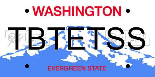 TBTETSS Washington License Plate