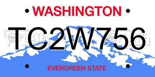 TC2W756 Washington License Plate