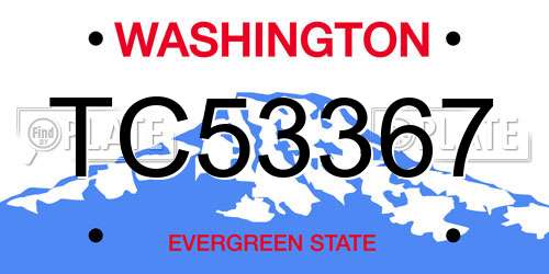 TC53367 Washington License Plate