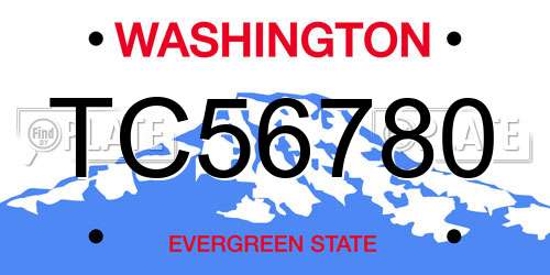 TC56780 Washington License Plate