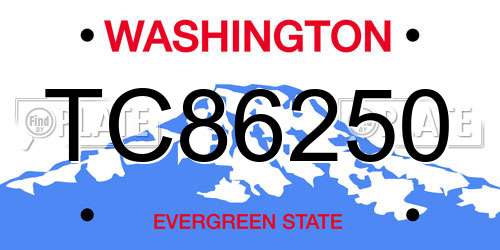 TC86250 Washington License Plate