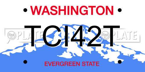 TCI42T Washington License Plate