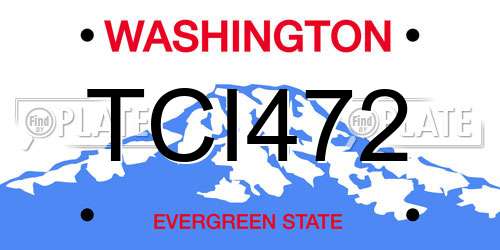 TCI472 Washington License Plate
