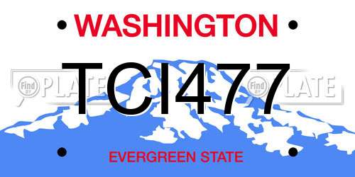 TCI477 Washington License Plate