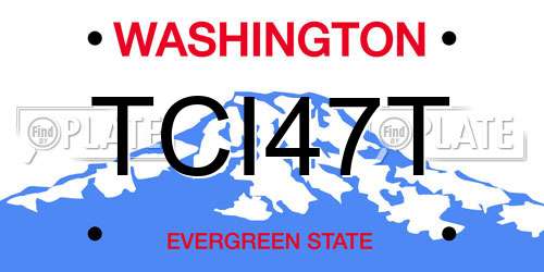 TCI47T Washington License Plate