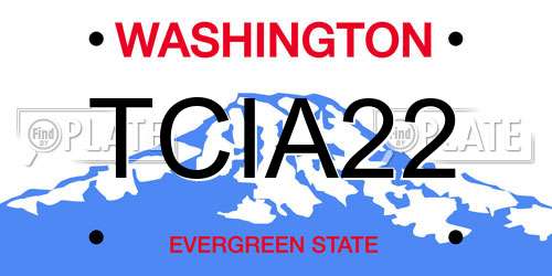 TCIA22 Washington License Plate