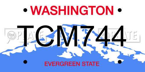 TCM744 Washington License Plate