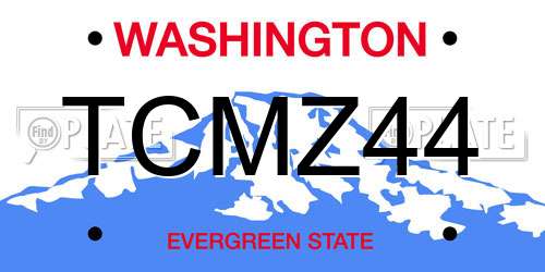TCMZ44 Washington License Plate