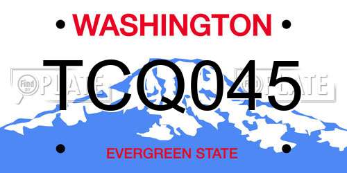 TCQ045 Washington License Plate